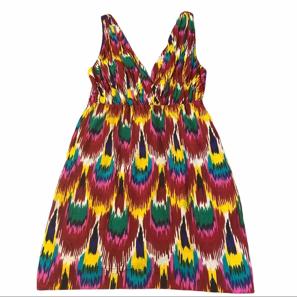 ALICE + OLIVIA Alameda Ikat Printed Pleat Dress, Small, Like‎ New